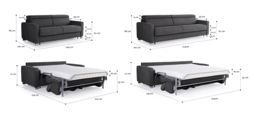 Afmetingen Tempur altamura slaapbank